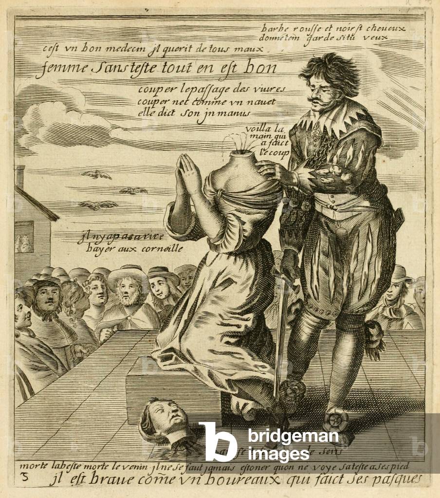 "'Il est brave comme un boureaux qui faict ses pasques'" 1657 di French School, b/w