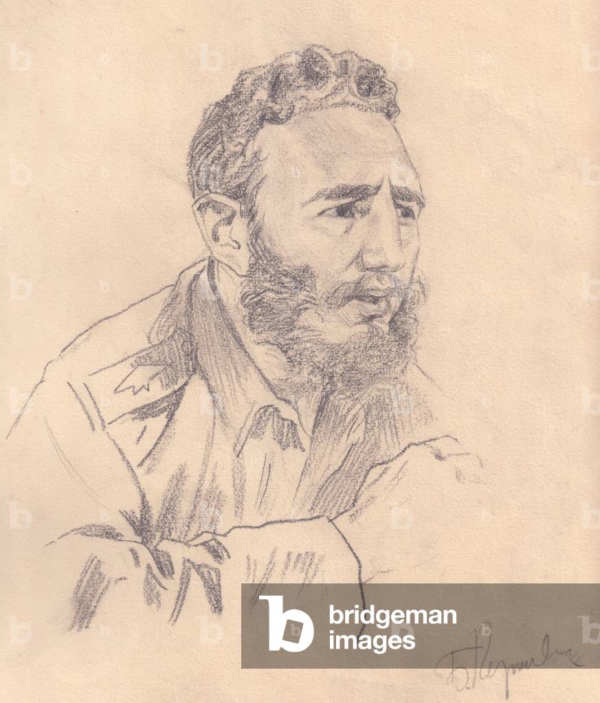 Fidel Castro, 1962 (matita su carta)