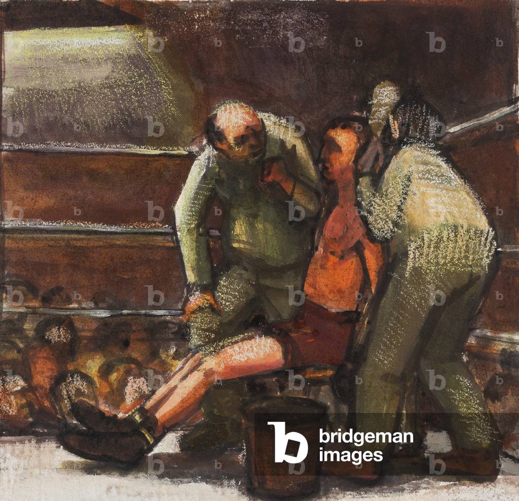 Immagine di Disegno "Sul ring di boxe" 1960 di Eric Doitch
