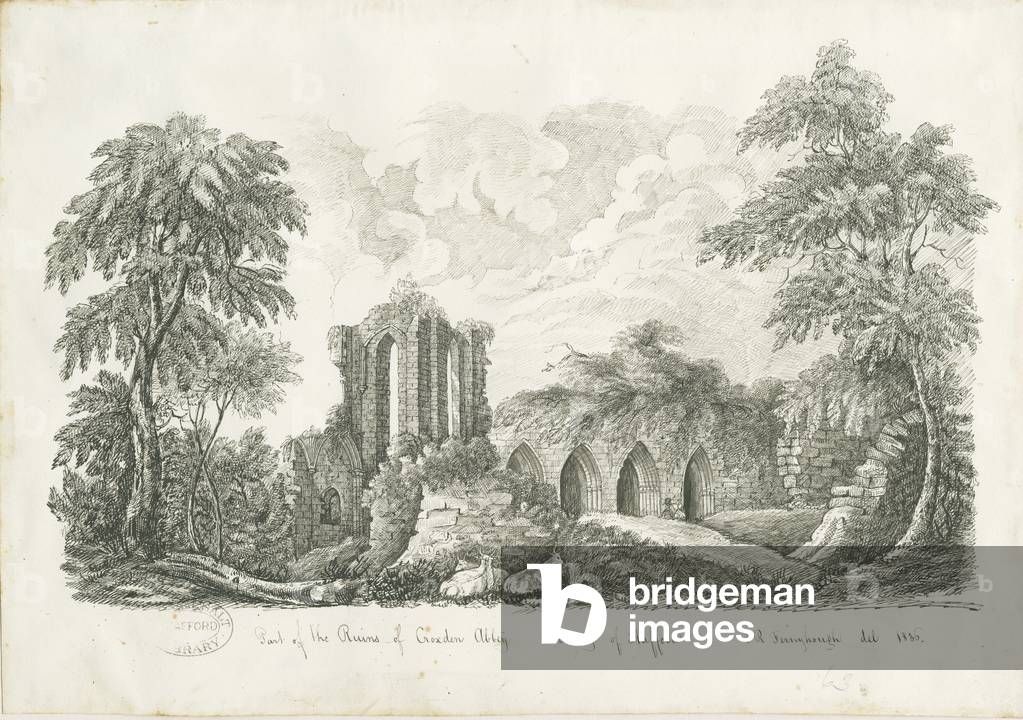 Image de Dessin représentant Abbaye de Croxden : dessin à la plume et à l'encre 1836 par John Robert Fernyhoug