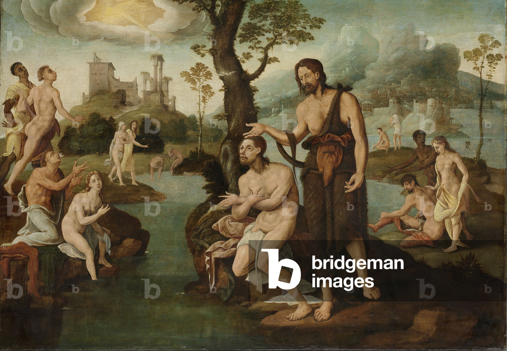 Bild von Gemälde "Die Taufe Christi" 1560 von Maarten van Heemskerk