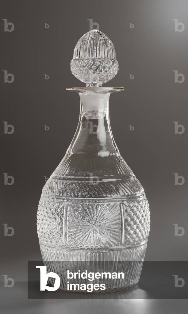 Decanter and stopper c.1825 by American Artist, b/w