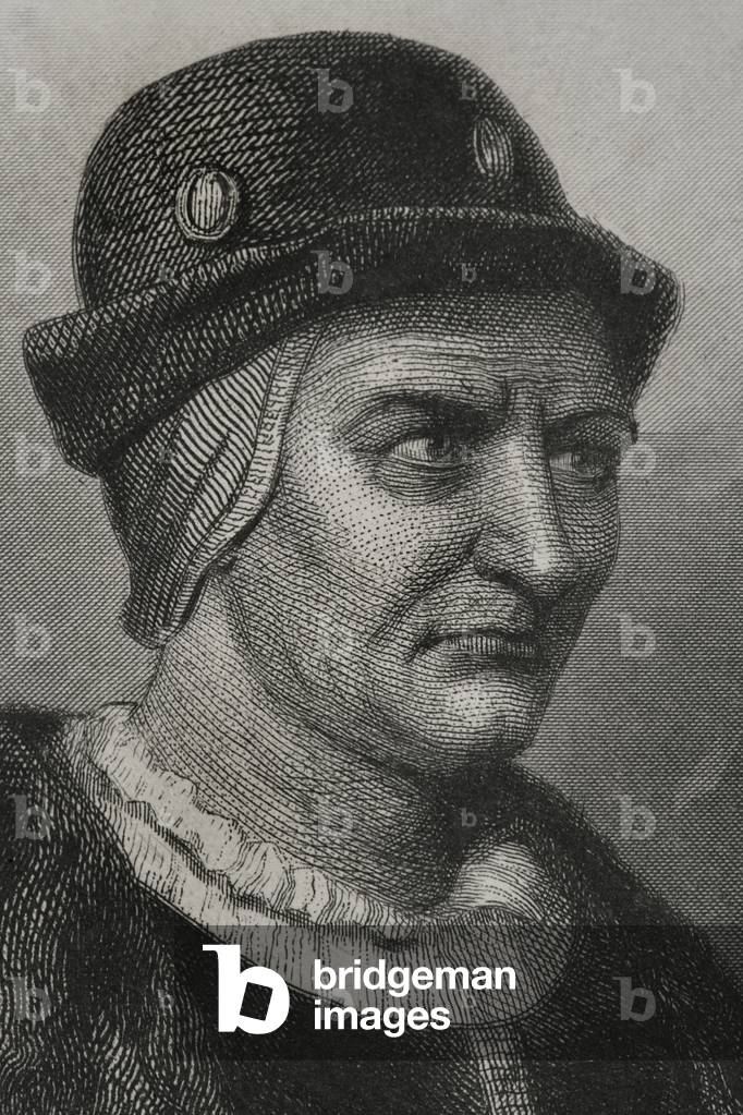 Luigi XI (1423-1483), soprannominato «il Prudente». Re di Francia (1461-1483) Ritratto, XIX secolo (incisione)