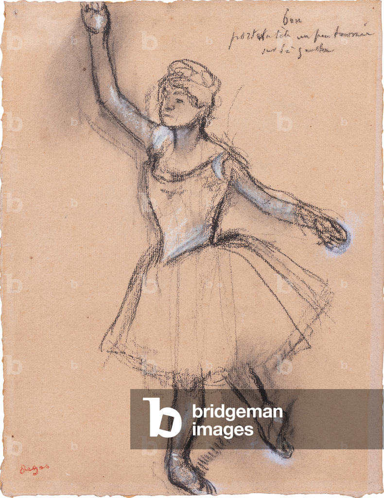 Studio di una ballerina, 1885 (carboncino e gesso bianco su carta)