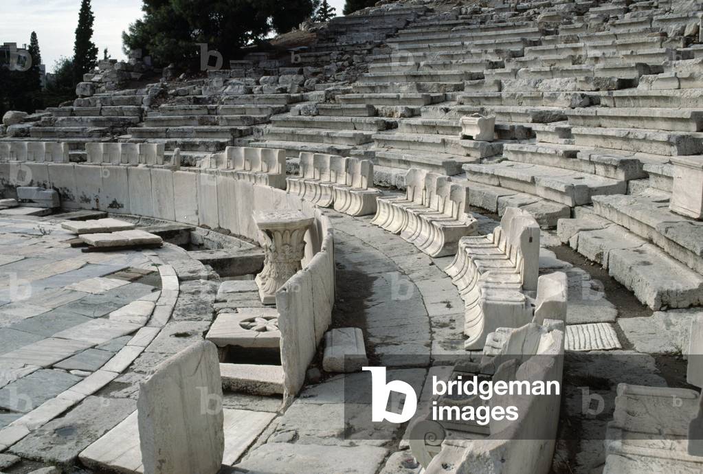 Image of Seats and tiered seating in Theatre of Dionysus (UNESCO World