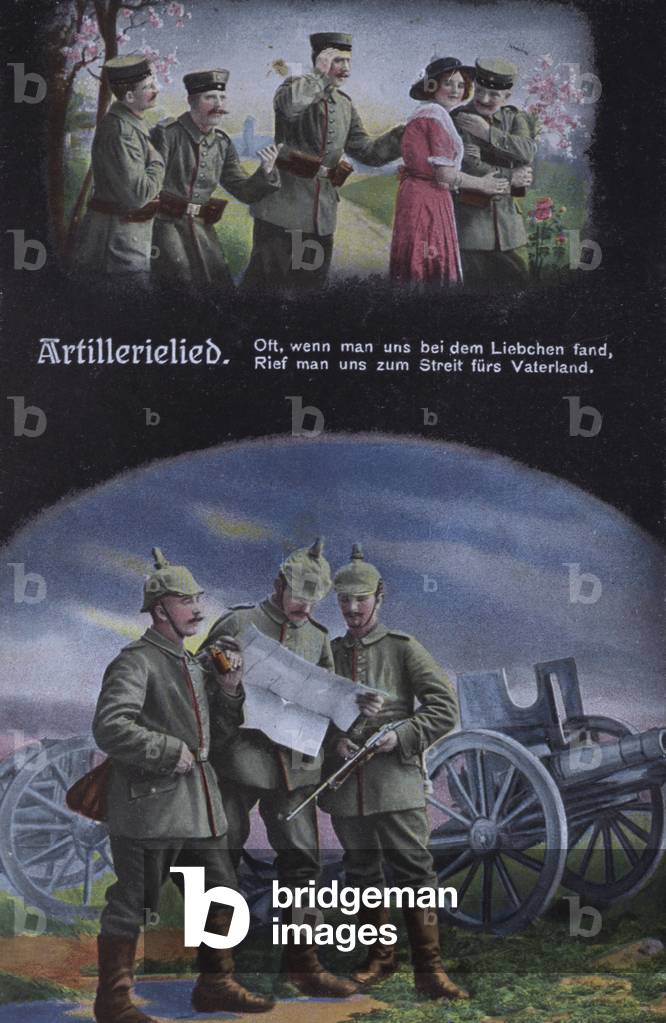 "Artillerielied: Deutsche Armee-Artillerie (Farblitho)" von German School