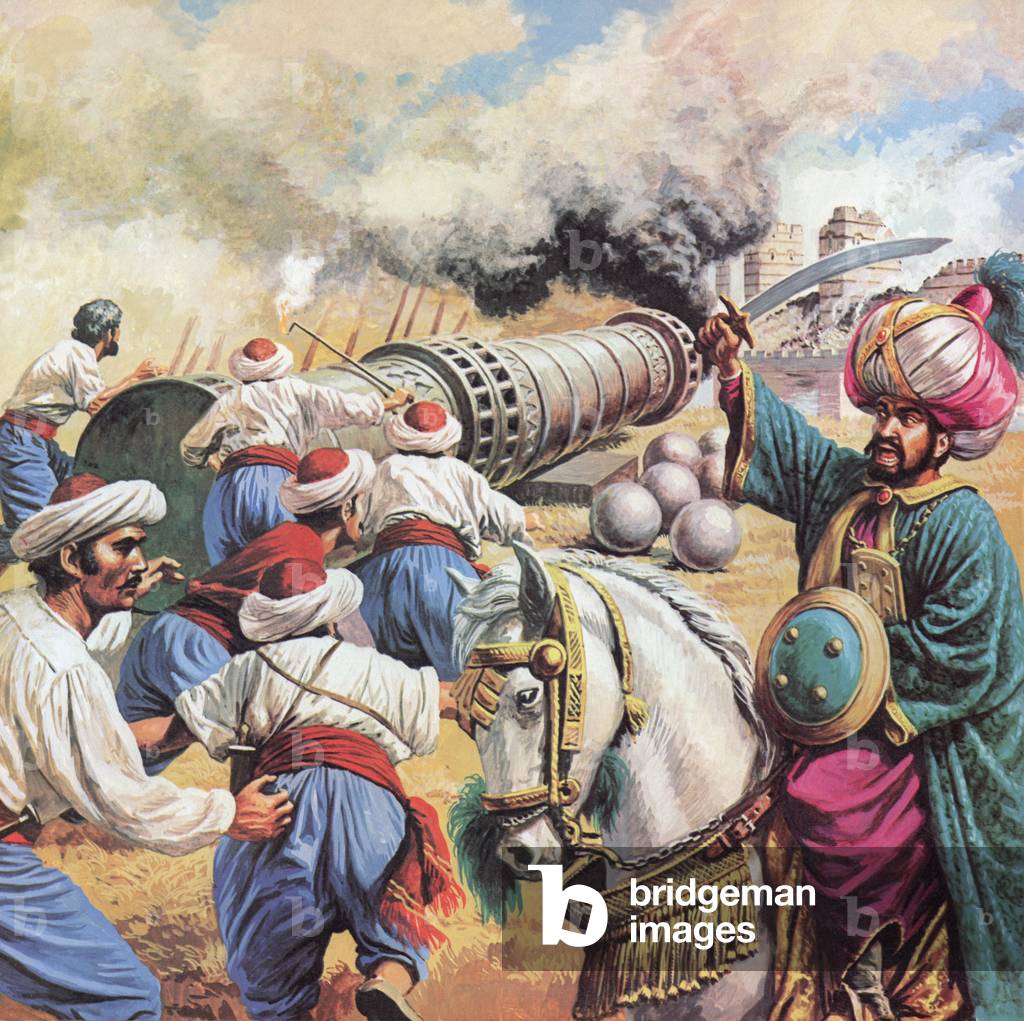 Bild von Druck "Sultan Mehmed belagert Konstantinopel" von English School