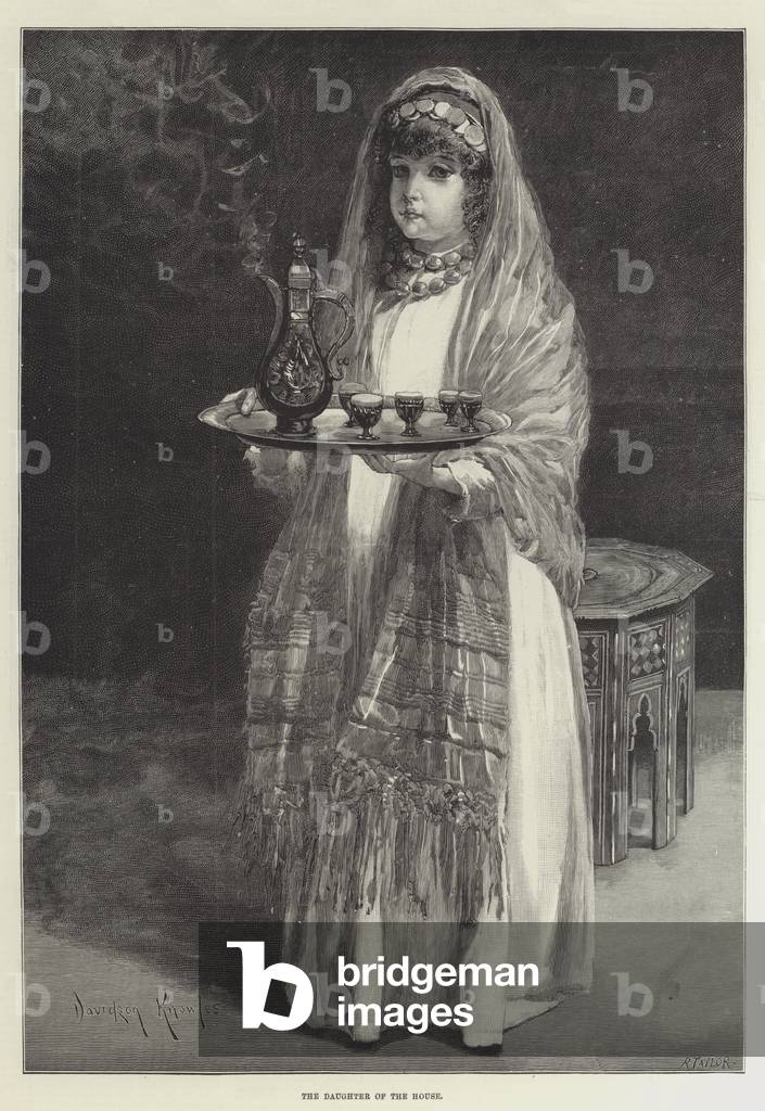 "Die Tochter des Hauses (Gravur)" 1889 von Davidson Knowles