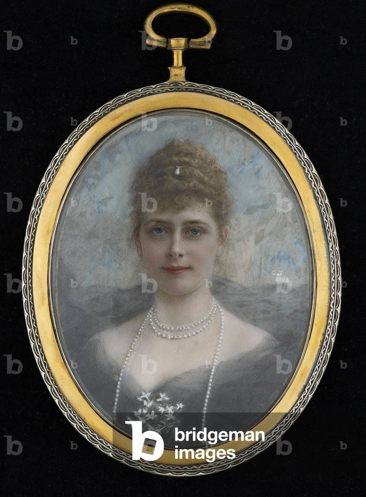 ritratto regina maria, 1893 (w/c su avorio)