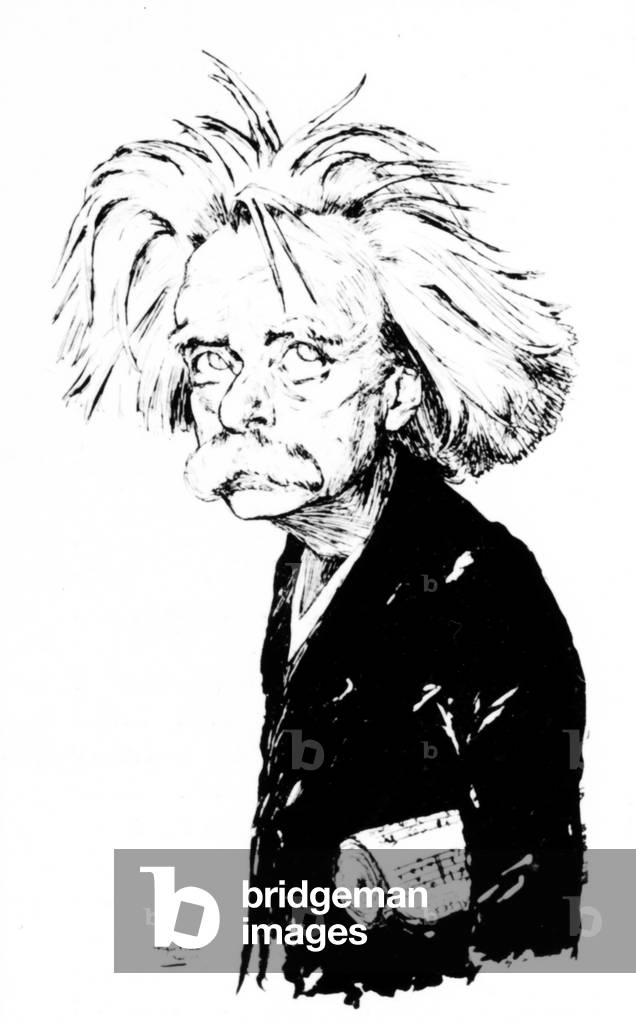 "Edvard Grieg caricature de", b/w