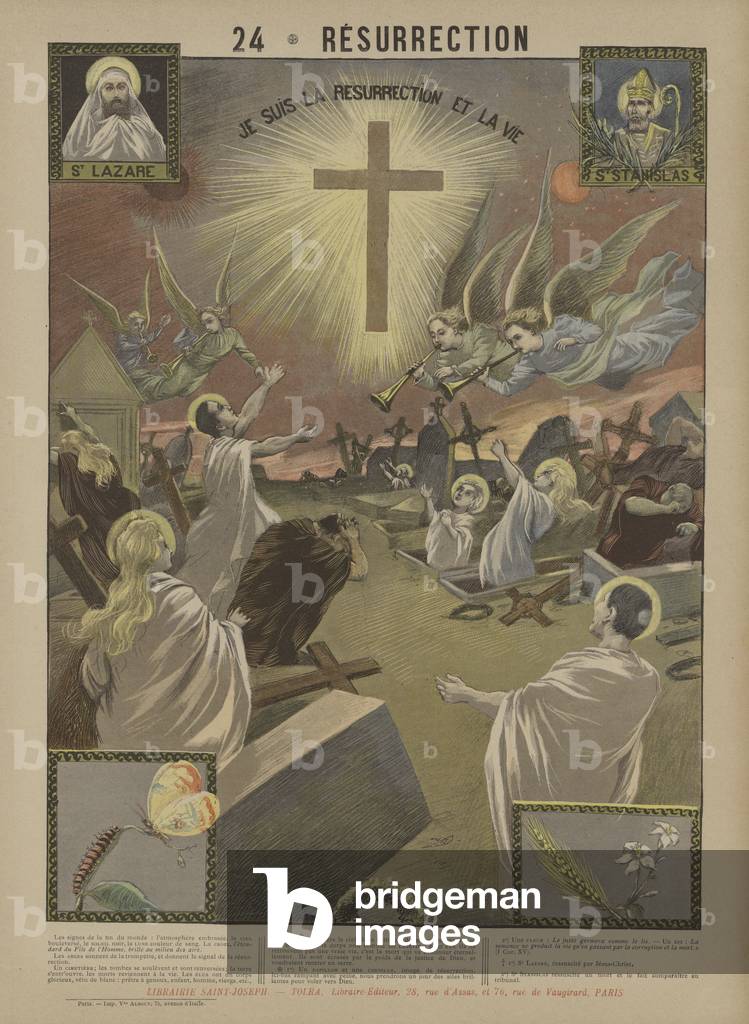 Resurrection (colour litho) by French Artist