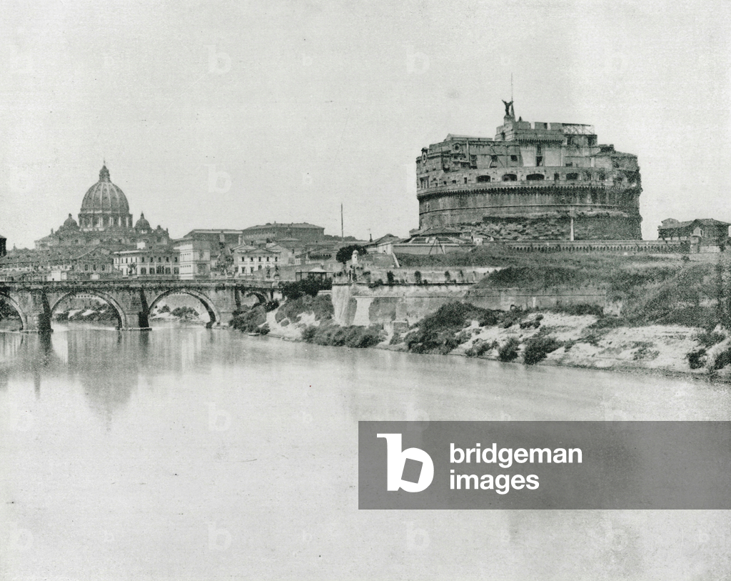 Castel S. Angelo e Tevere, Roma (foto b/n)