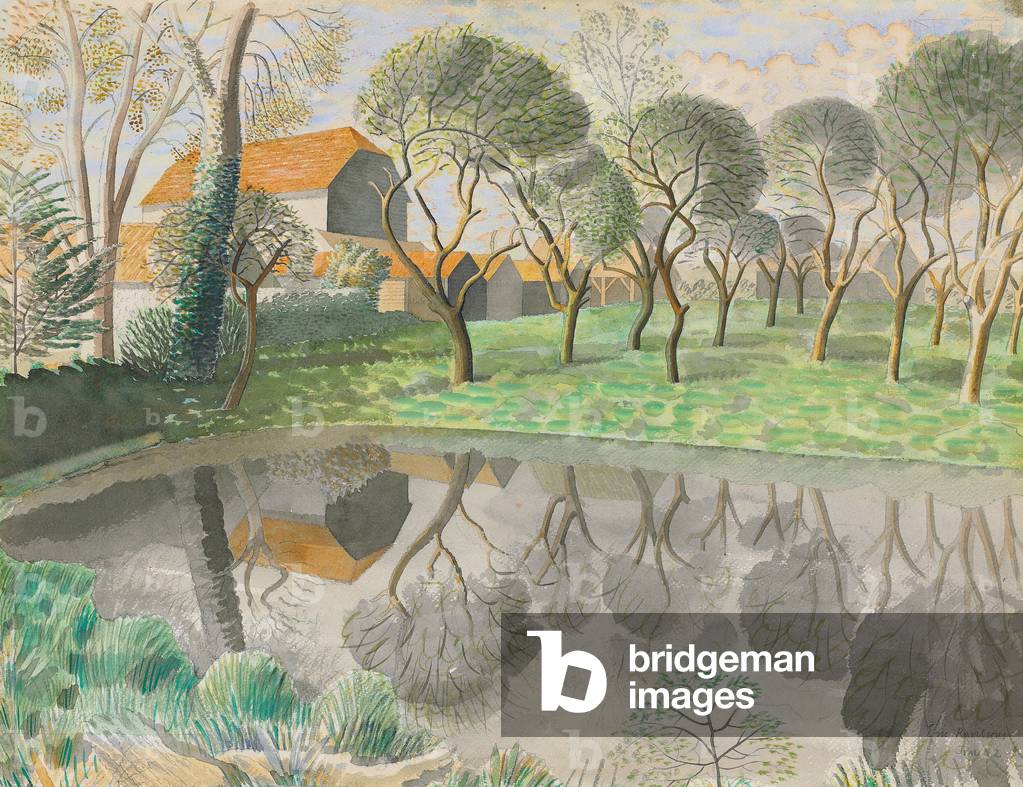 Newt Pond, 1932 (pencil & w/c on paper)