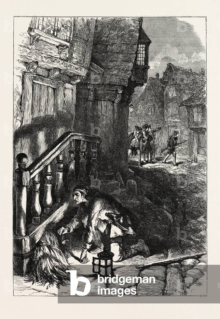 Immagine di Incisione "Rilevamento di un incendiario" 1870 di American School