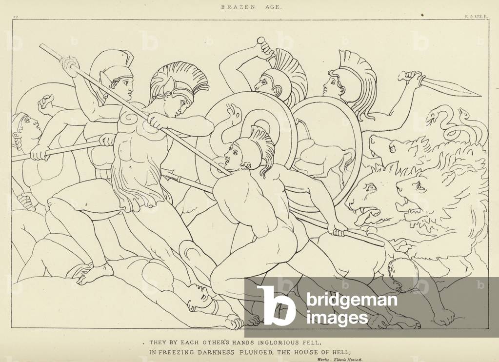 Brazen Age (engraving) by John Flaxman, b/w