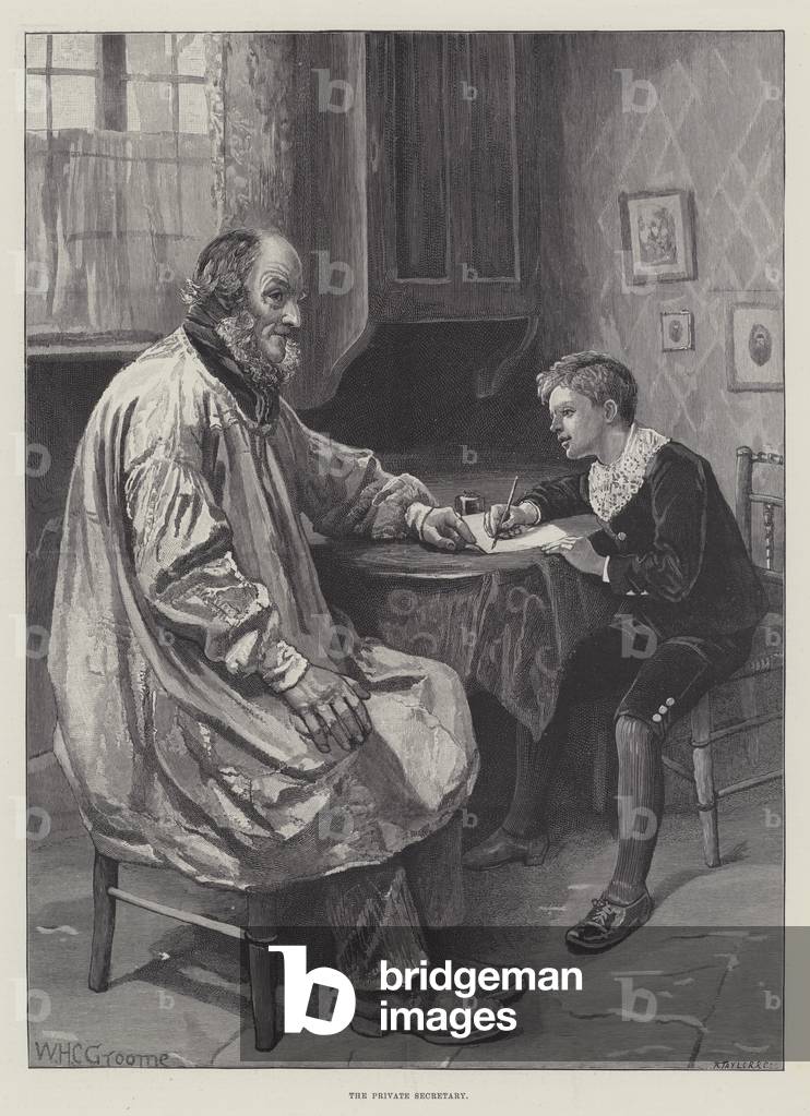The Private Secretary (engraving) by William Henry Charles Groome