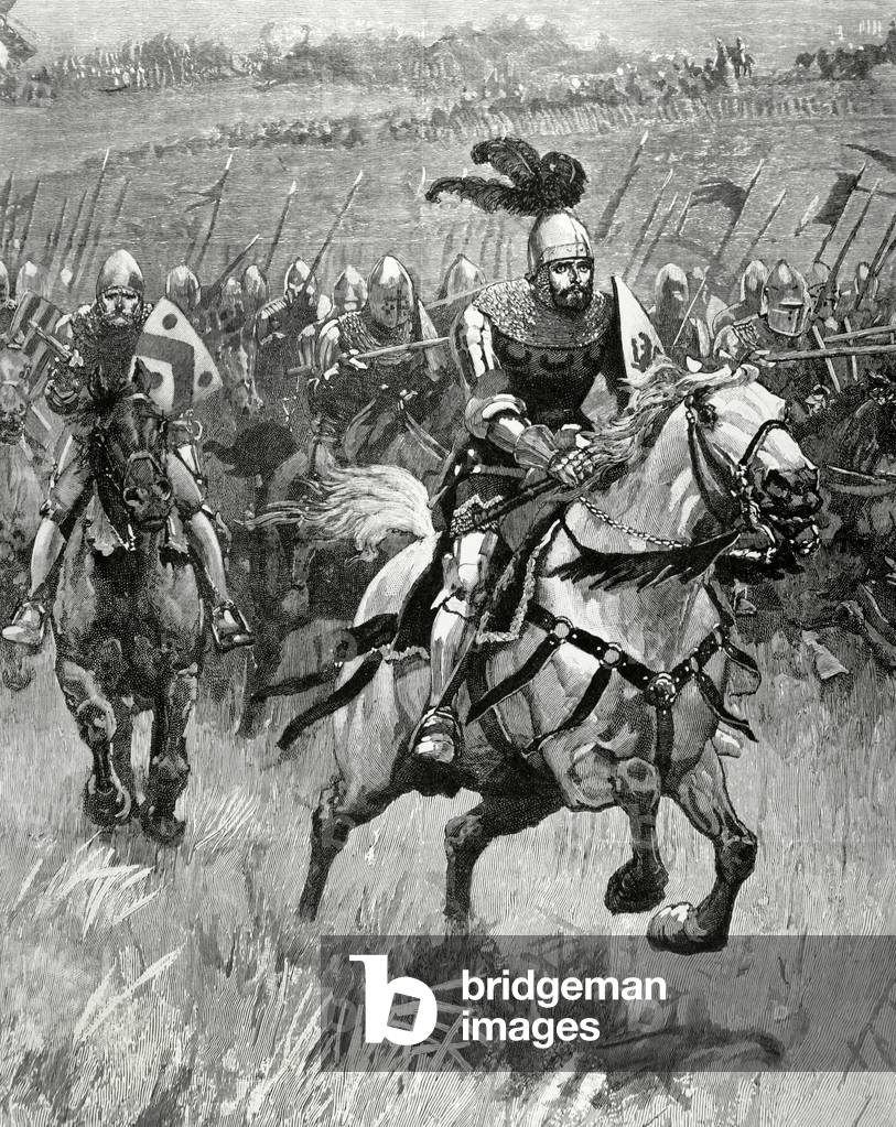 Image of Print depicting King Henry IV of England during a battle 1801, b/w
