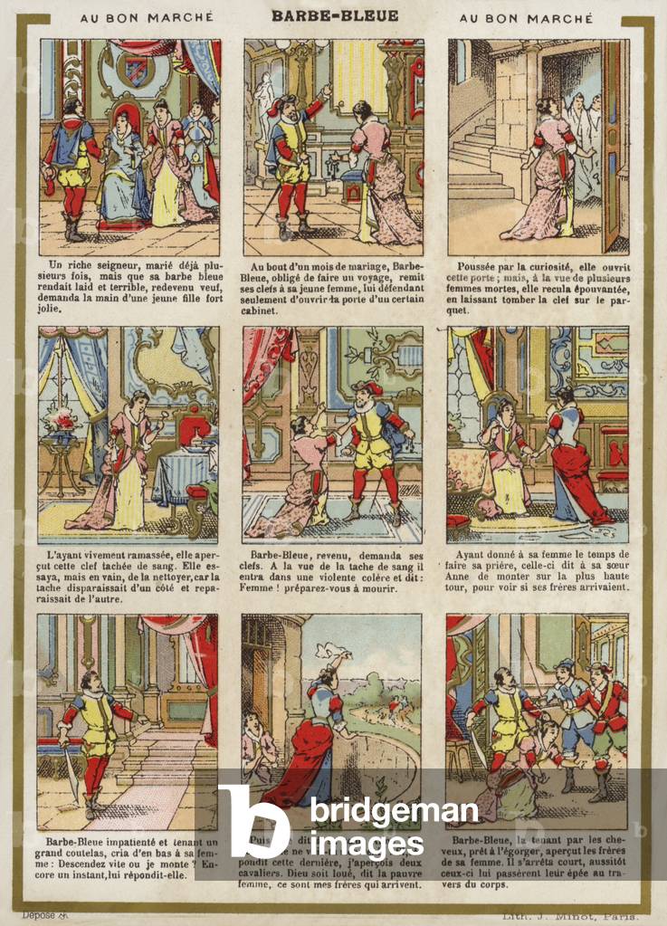 "Comic Strip - Blue Beard (chromolitho)" 1801 von French School
