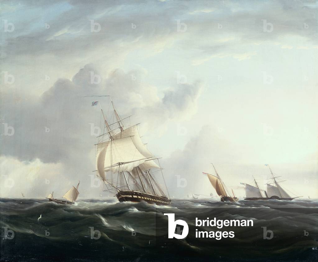 Bild von Gemälde "Eine Fregatte" 1801 von Henry Moses