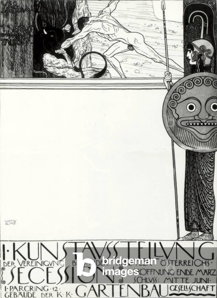 "Poster für die 1. Wiener Secession" 1918 von Gustav Klimt, b/w