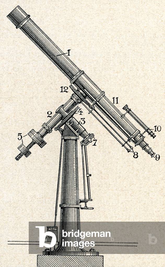 "Un telescopio del XIX secolo su un monte equatoriale" 1900