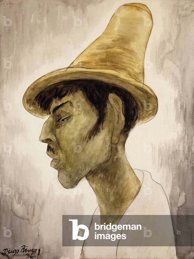 Bauer; Campesino, 1936 (Aquarell und Bleistift auf Papier an Bord gelegt)