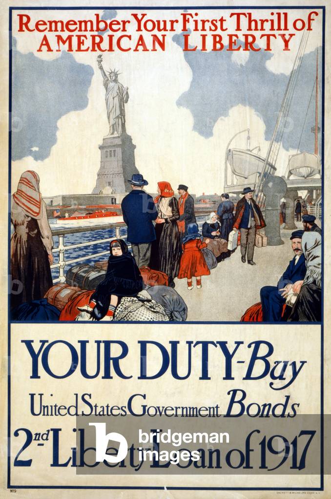 Bild von Plakat "„Erinnern Sie sich an Ihren ersten Nervenkitzel der amerikanischen Freiheit“", 1917 von Ameri