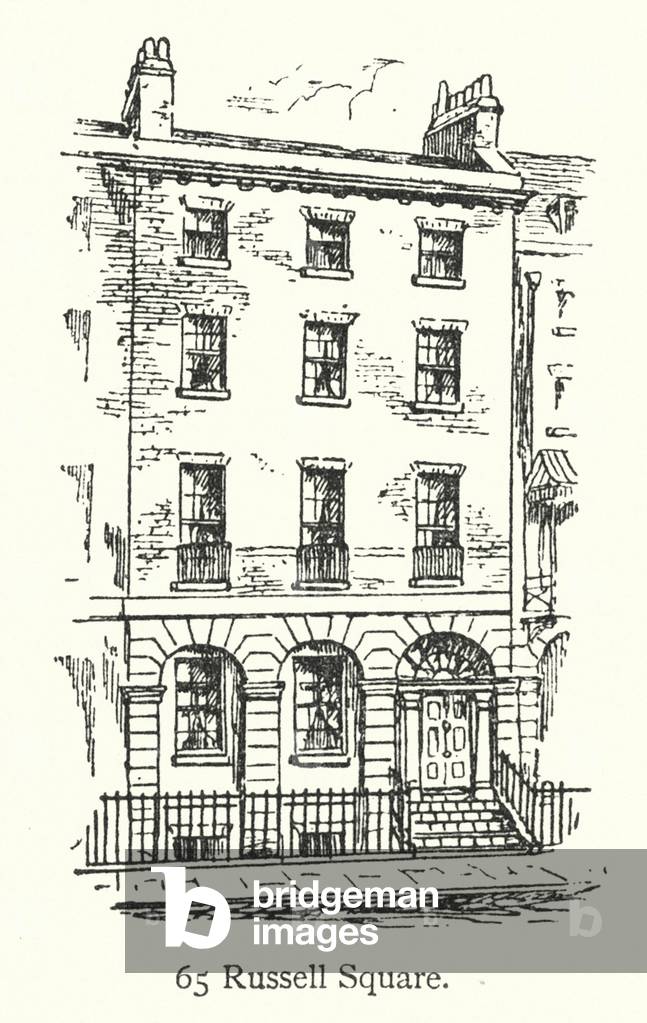 Häuser in London: 65 Russell Square (Gravur)
