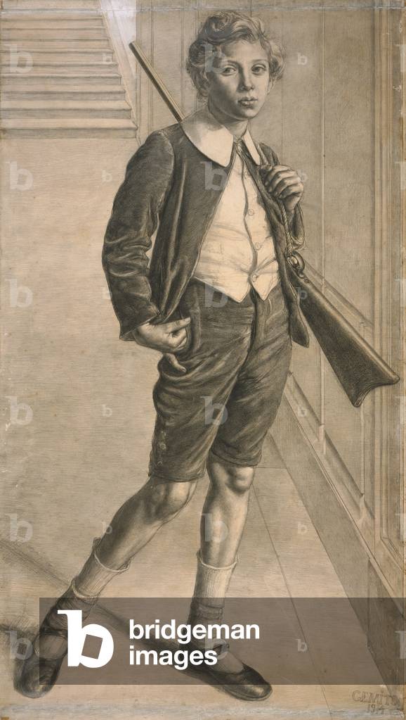 "Ritratto del Bertolini Figlio", 1914 di Vincenzo Gemito, b/w