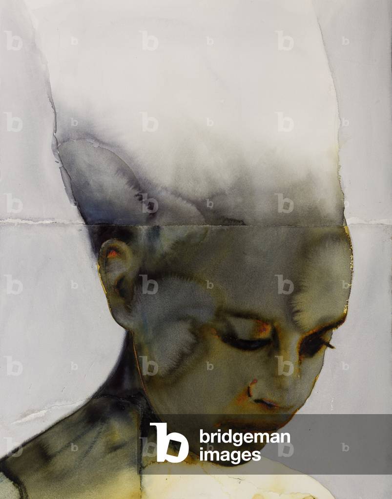 Immagine di Disegno "Testa" 2017 di Graham Dean, b/w