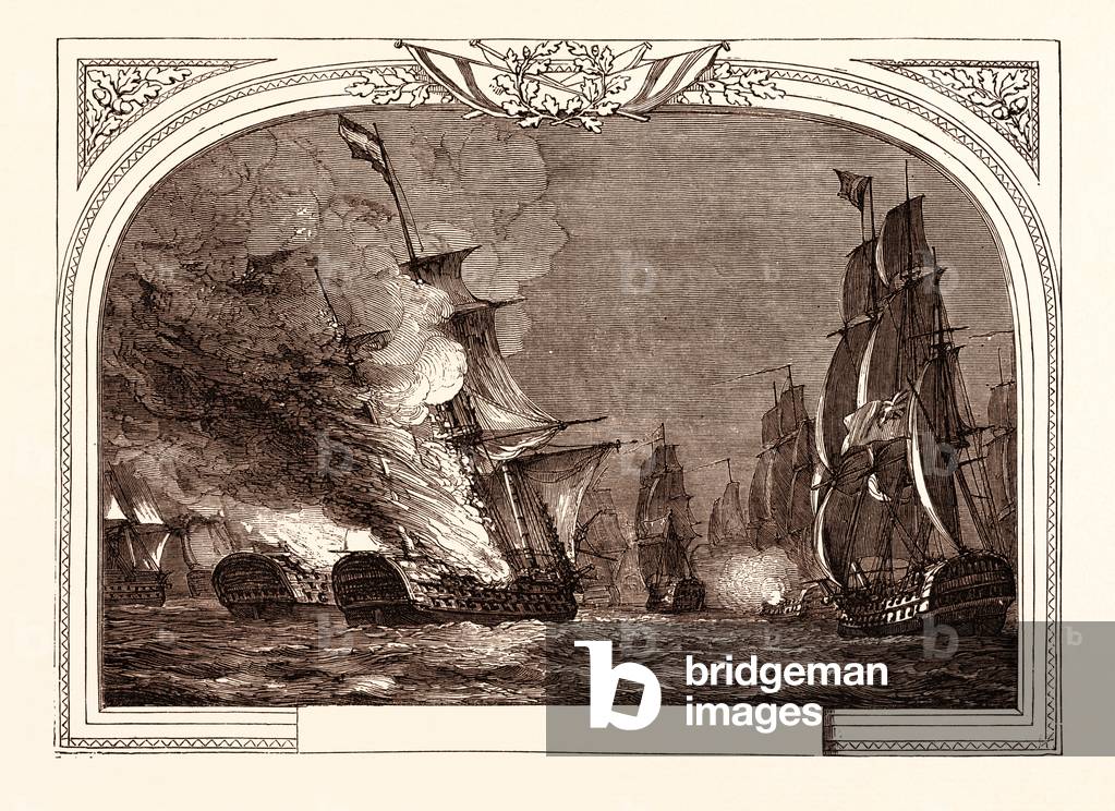 Bild von Gravur "Schlacht vor Cabarela Point"