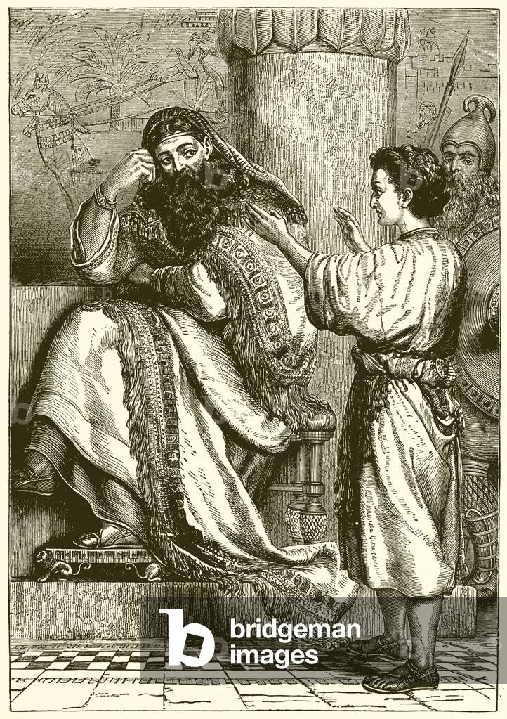 Joseph vor dem Pharao (Gravur)