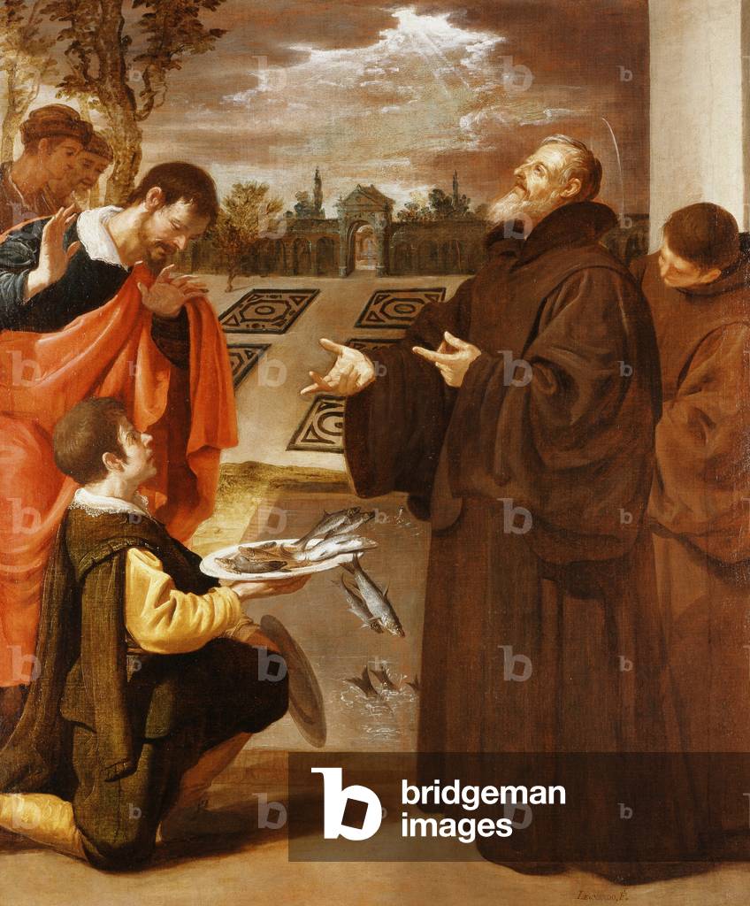 San Francesco di Paola benedice il Pesce, (olio su tela)