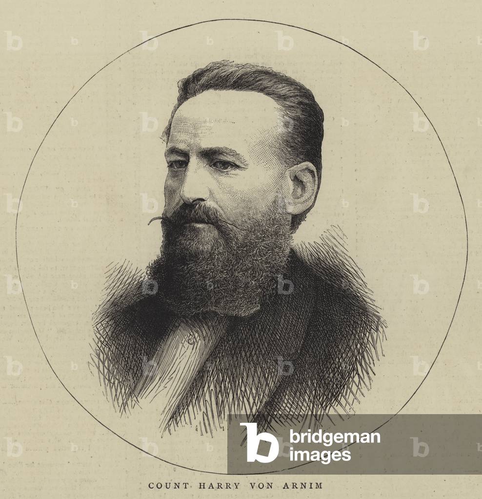 Comte Harry von Arnim (gravure) par English School, b/w