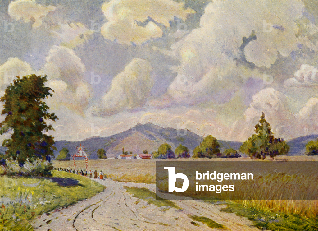 Landschaft (Farblitho)