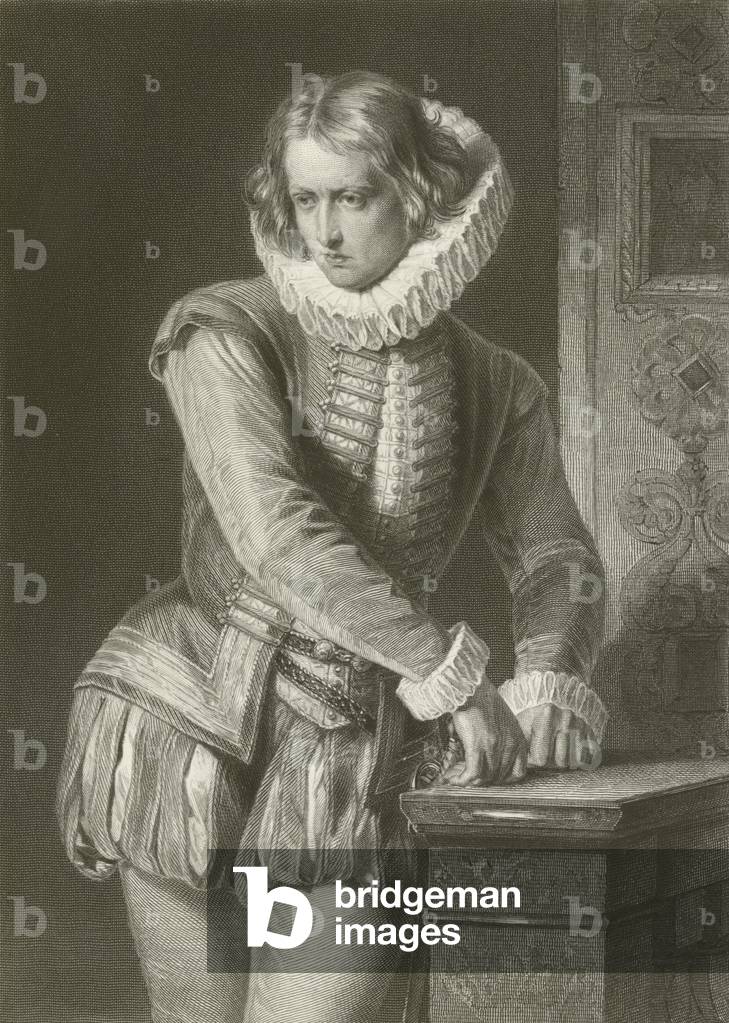 "Don Carlos (Gravur)" von August Friedrich Pecht, b/w
