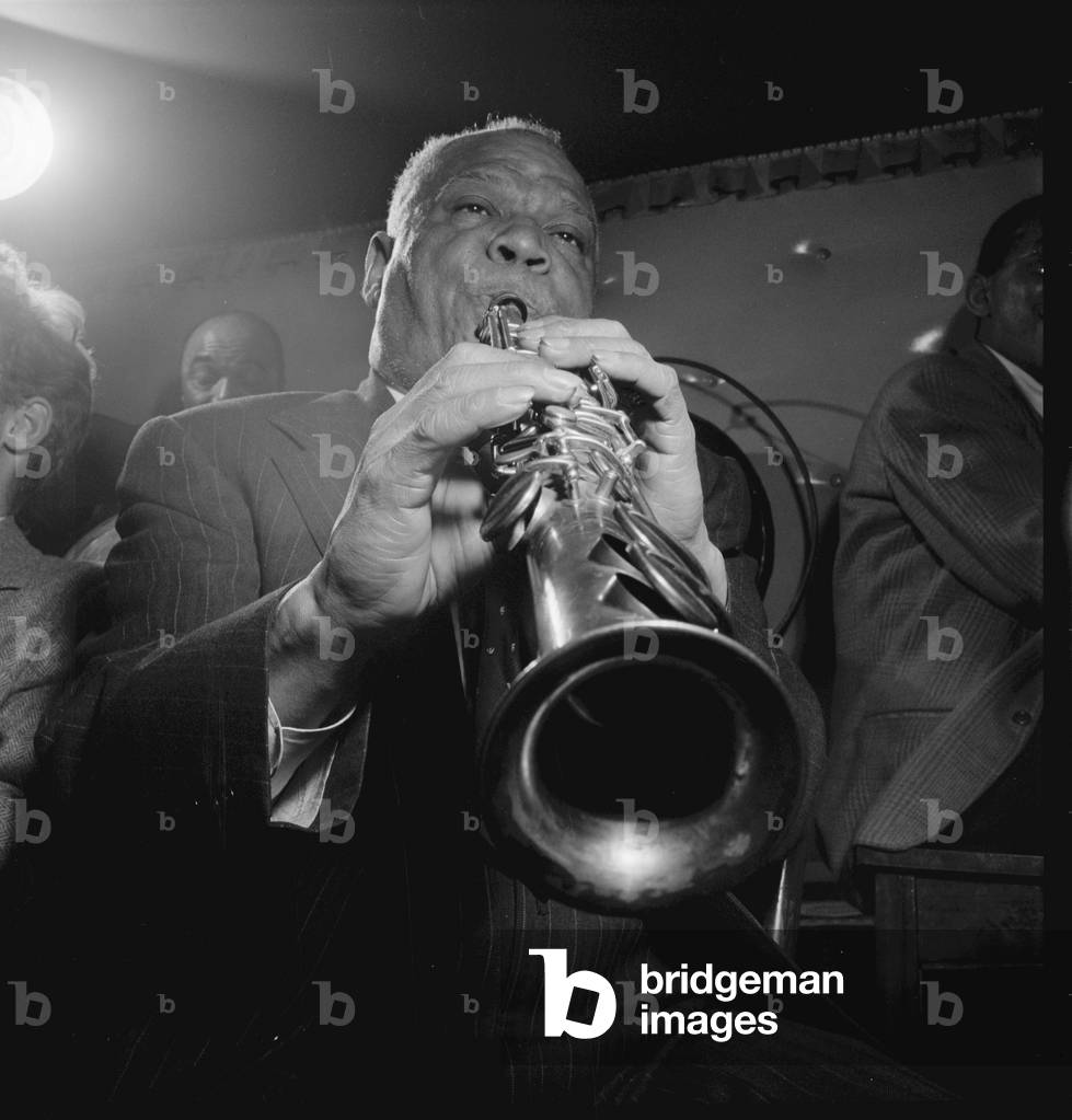 Immagine di Fotografia "Sidney Bechet (1897-1959) musicista jazz americano. Giocare da Jimmy Ryan a New York C