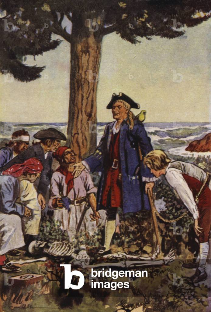 "Abbildung für Treasure Island von Robert Louis Stevenson (Farbe Litho)" 1901 von Salomon Van Abbe