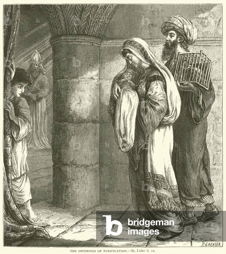 Le offerte di purificazione, San Luca, ii, 22 (incisione)