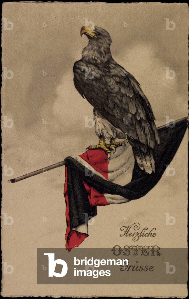 Easter, eagle sitting on flag