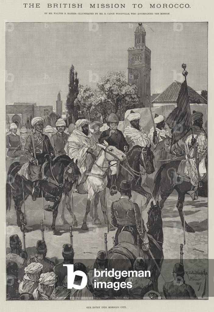 The British Mission to Morocco (engraving) by Richard Caton II Woodville