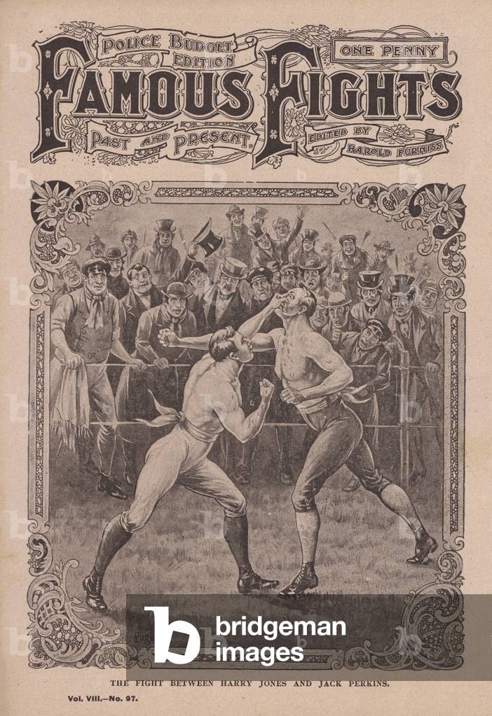 Immagine di Stampa "La lotta tra Harry Jones e Jack Perkins (lito)" 1901 di English School