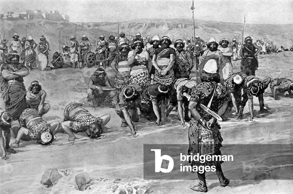 Gédéon choisit les trois cents par Tissot - Bible