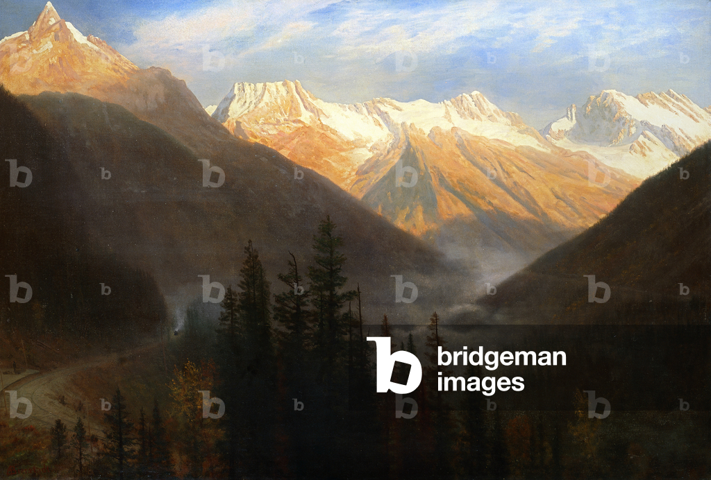 "Sonnenaufgang von Gletscher Station", c.1890 von Albert Bierstadt