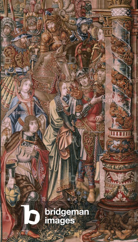 arazzo fiammingo. Serie The Honours. Fede (La Fe). Primo arazzo della serie. Fumettisti modello della cerchia 