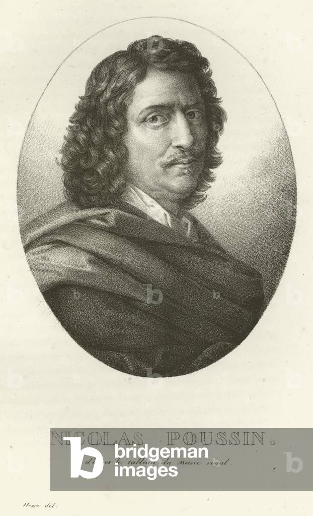 Nicolas Poussin (gravure) 1801 par French School, b/w