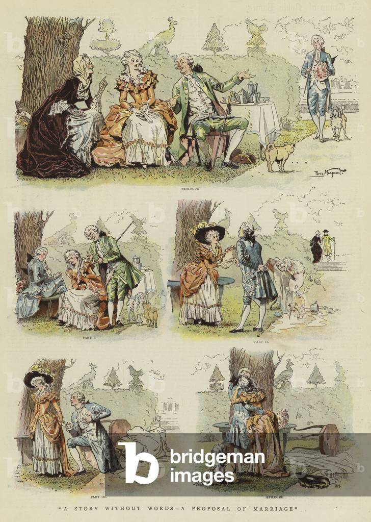 A Story without Words, A Proposal of Marriage (colour litho)