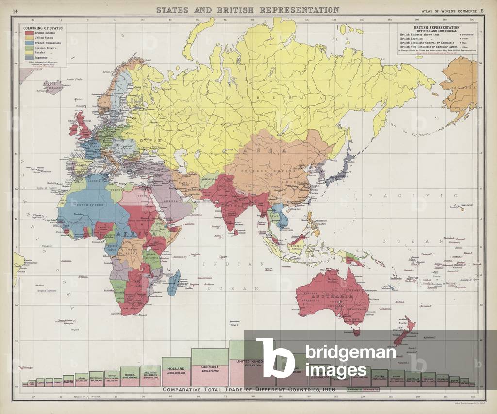 Image of States and British representation (colour litho) by English ...
