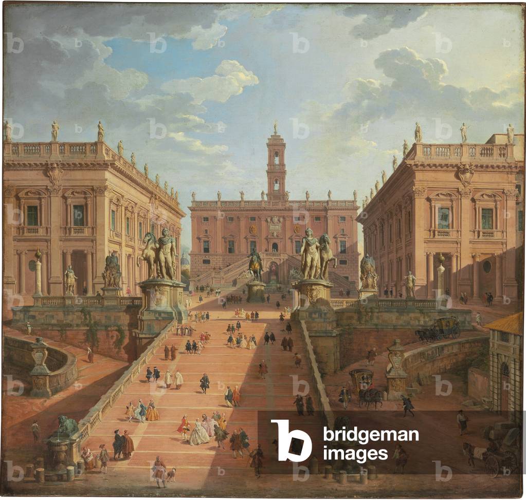 Image of Painting depicting View of the Campidoglio, 1750 by Giovanni Paolo Pannini or Panini