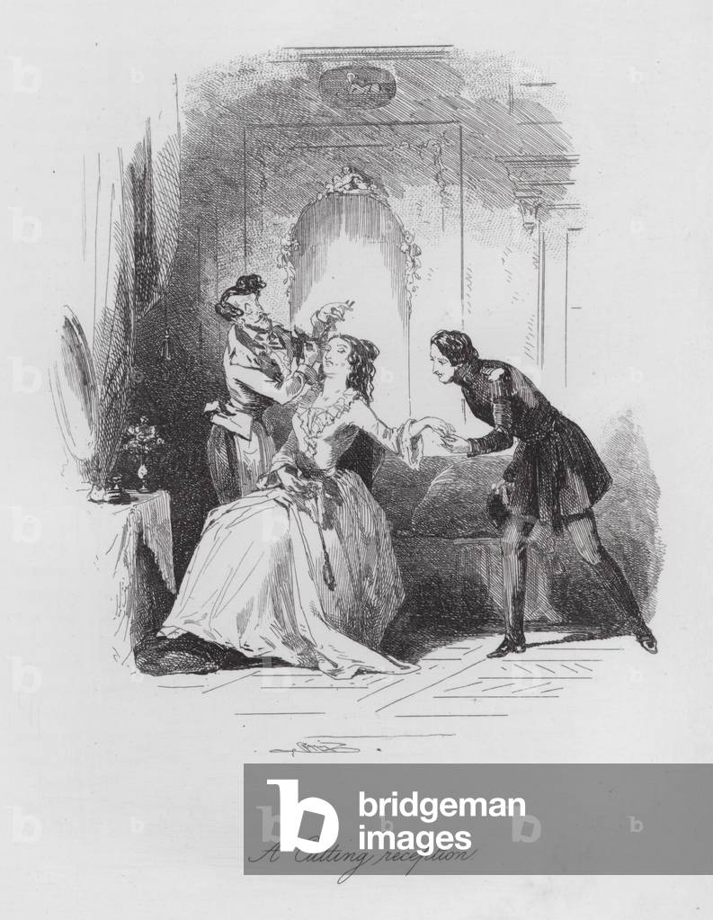 A Cutting reception (engraving) by Hablot Knight Browne